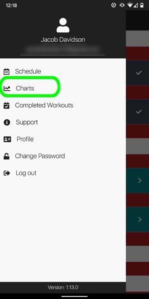 Charts Menu Option